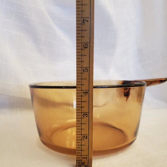 Vintage Vision Corning France 1.5 L Amber Glass Cookware Pot W/ Lid A217 - Picture 7 of 8